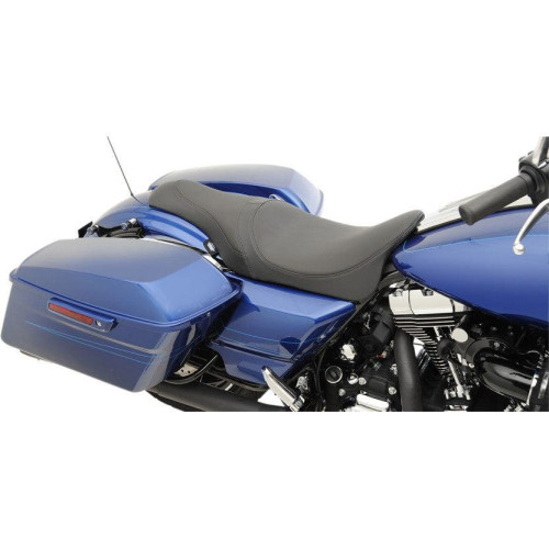 PartzBiz HD: 4417497-Drag Specialties Black Smooth Stitch Caballero 2-up Seat for Halrey FLH/T 08-17 | 0801-1002