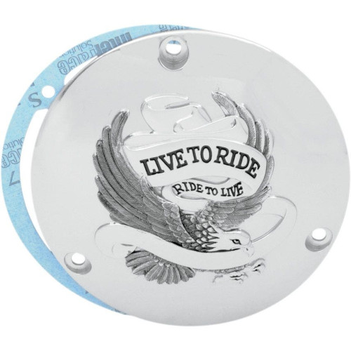 PartzBiz HD: 4417459-Drag Specialties Chrome 3 Hole Live to Ride Derby Cover Harley Big Twin 70-98 | 1107-0155 PartzBiz HD: 4417459-Drag Specialties Chrome 3 Hole Live to Ride Derby Cover Harley Big Twin 70-98 | 1107-0155