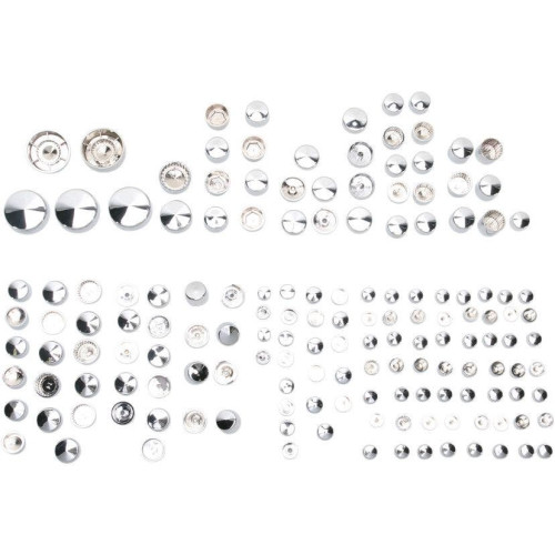PartzBiz HD: 4417442-Drag Specialties Chrome Deluxe Engine Bolt Cover Kit For Harley Dyna FXD 06-17 