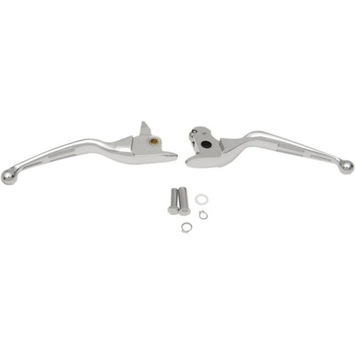 PartzBiz HD: 4417333-Drag Specialties Chrome Slotted Wide Blade Hand Levers for Harley Softail 15-17 | 0610-1684
