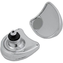 PartzBiz HD DS06400652 - Drag Specialties Chrome Inner Fairing Mount Mirrors w/ Blind Spot Harley Batwing 96-13 0640-0652