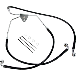 PartzBiz HD DS17412508 - Drag Specialties Front Black Vinyl Stainless Steel Brake Line for Harley 08-13 FLH/T Non ABS -Stock PartzBiz HD DS17412508 - Drag Specialties Front Black Vinyl Stainless Steel Brake Line for Harley 08-13 FLH/T Non ABS -Stock