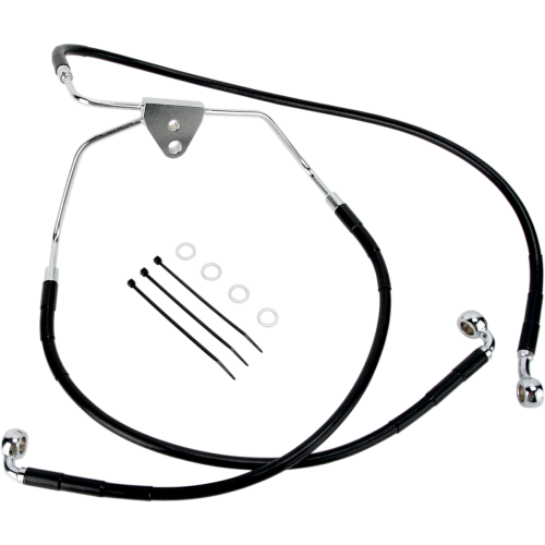 PartzBiz HD: 4417270-Drag Specialties สายเบรคสแตนเลสไวนิลสีดำด้านหน้าสำหรับ Harley 96-07 FLHT/FLTX - ความยาวสต็อก PartzBiz HD: 4417270-Drag Specialties สายเบรคสแตนเลสไวนิลสีดำด้านหน้าสำหรับ Harley 96-07 FLHT/FLTX - ความยาวสต็อก