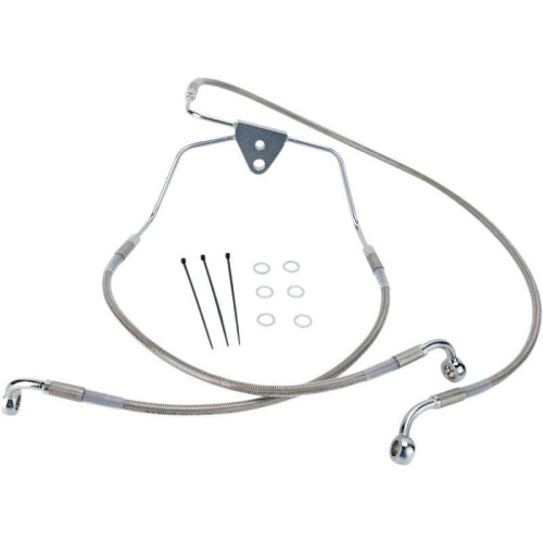 PartzBiz HD: 4417255-Drag Front Extended +6 Stainless Steel Brake Line for Harley 96-07 FLHT/FLHX | 1741-2631 PartzBiz HD: 4417255-Drag Front Extended +6 Stainless Steel Brake Line for Harley 96-07 FLHT/FLHX | 1741-2631