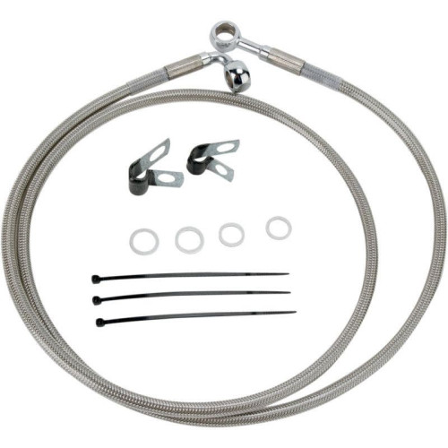 PartzBiz HD: 4417260-Drag Front Extended +8 Stainless Steel Brake Line Harley 84-98 FXST 93-05 FXDWG | 1741-2660 PartzBiz HD: 4417260-Drag Front Extended +8 Stainless Steel Brake Line Harley 84-98 FXST 93-05 FXDWG | 1741-2660