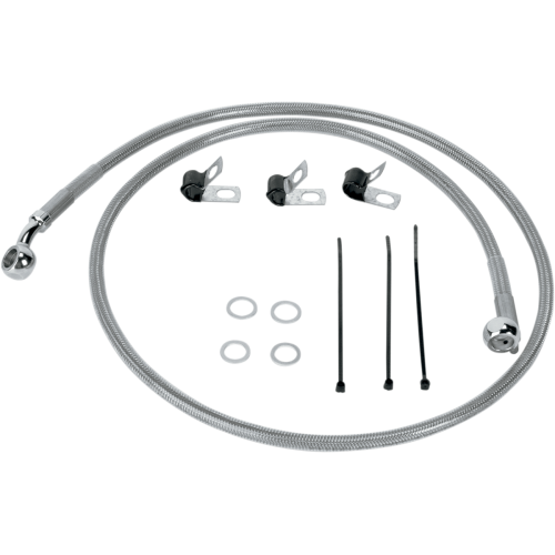 PartzBiz HD: 4417232-Drag Specialties สายเบรกสแตนเลสด้านหน้าสำหรับ Harley 00-07 FLST/C/F PartzBiz HD: 4417232-Drag Specialties สายเบรกสแตนเลสด้านหน้าสำหรับ Harley 00-07 FLST/C/F