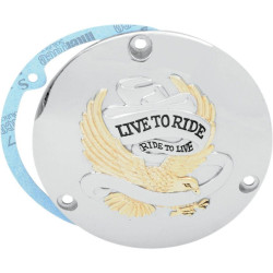 PartzBiz HD DS11070156 - Drag Specialties Gold 3 Hole Live to Ride Derby Cover Harley Big Twin 70-98 | 1107-0156 PartzBiz HD DS11070156 - Drag Specialties Gold 3 Hole Live to Ride Derby Cover Harley Big Twin 70-98 | 1107-0156