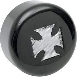 PartzBiz HD DS21070029 - Drag Specialties Maltese Cross Black Horn Cover for Harley V-Twin w/ Center Horn | 2107-0029 PartzBiz HD DS21070029 - Drag Specialties Maltese Cross Black Horn Cover for Harley V-Twin w/ Center Horn | 2107-0029