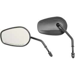 PartzBiz HD DS06401308 - Drag Specialties Matte Black OEM Style Short Stem Teardrop Mirrors for Harley | 0640-1308 PartzBiz HD DS06401308 - Drag Specialties Matte Black OEM Style Short Stem Teardrop Mirrors for Harley | 0640-1308