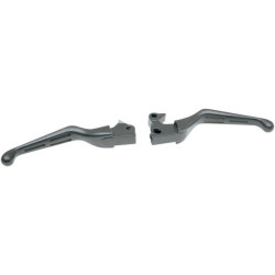 PartzBiz HD DS06100633 - Drag Specialties Matte Black Slotted Wide Brake Clutch Levers 04-13 Harley Davidson Sportster XL 883 1200 Custom Low Nightster Roadster Forty-Eight Seventy-wo 0610-0633 06100633