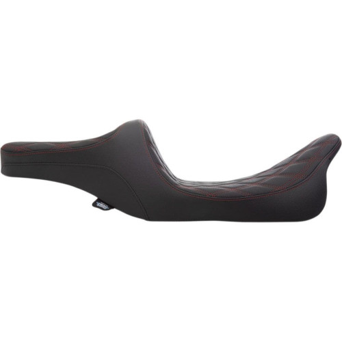 PartzBiz HD: 4417160-Drag Specialties Predator III 2-Up Seat Red Double Diamond Harley Touring 97-07