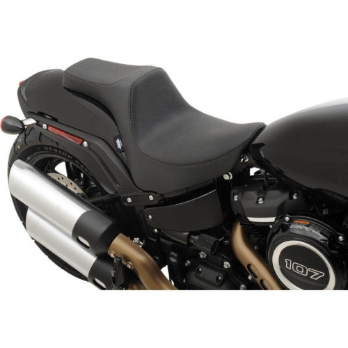 PartzBiz HD: 4417133-Drag Specialties Predator III Smooth Black 2-Up Two-Up Motorcycle Seat 18-23 Harley Davidson Softail Fat Bob FXFB 0802-1071 08021071