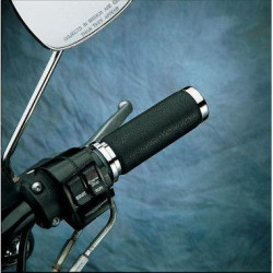 PartzBiz HD DSDS243105 - Drag Specialties Textured Black Rubber Grips Chrome Ends Harley Cable Throttle | DS-243105 PartzBiz HD DSDS243105 - Drag Specialties Textured Black Rubber Grips Chrome Ends Harley Cable Throttle | DS-243105