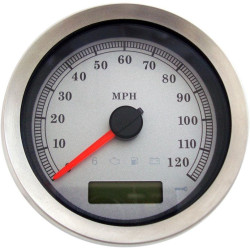 PartzBiz HD DS22100459 - Drag Specialties White 4" Electronic Speedometer Gauge 04-13 Harley-Davidson FLH/T FX XL softail dyna touring programmable speed odometer upgrade replacement PartzBiz HD DS22100459 - Drag Specialties White 4" Electronic Speedometer Gauge 04-13 Harley-Davidson FLH/T FX XL softail dyna touring programmable speed odometer upgrade replacement