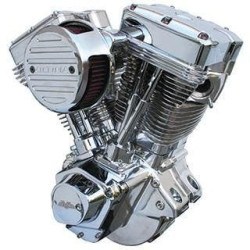 PartzBiz HD MW298-274 - Ultima 298-274 EL Bruto Polished 127 C.I. Competition 140 HP Harley EVO Engine performance motor replacement upgrade cubic inch built build custom harley new gas motorcycle bike chopper 298272