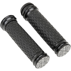 PartzBiz HD AN07-089 - Arlen Ness Black Ano Engraved Soft-Touch Hand Grips Harley Throttle by Wire | 07-089 PartzBiz HD AN07-089 - Arlen Ness Black Ano Engraved Soft-Touch Hand Grips Harley Throttle by Wire | 07-089