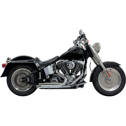PartzBiz HD: 4416366-Bassani Chrome Pro Street Slash Cut 2:2 Exhaust w/ Heat Shields Harley Softail | 1S24F PartzBiz HD: 4416366-Bassani Chrome Pro Street Slash Cut 2:2 Exhaust w/ Heat Shields Harley Softail | 1S24F