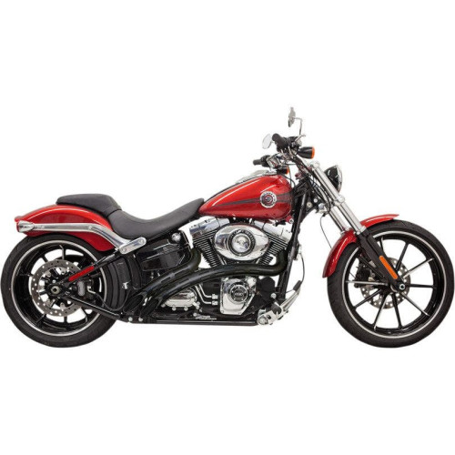 PartzBiz HD: 4416375-Bassani Black Radial Sweeper 2:2 Exhaust w/ Slotted Shields Harley Softail Dyna | 1SD2FBB PartzBiz HD: 4416375-Bassani Black Radial Sweeper 2:2 Exhaust w/ Slotted Shields Harley Softail Dyna | 1SD2FBB