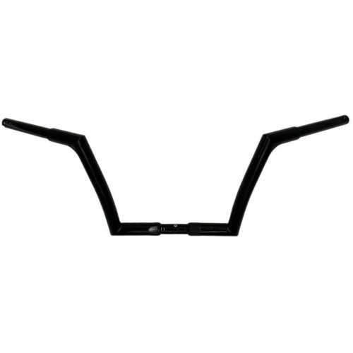 PartzBiz HD: 4416315-Fat Baggers Inc สีดำ 1-1/4” EZ Install 10” แฮนด์ทรงแบน Flat Top Harley Softail Dyna 07-17
