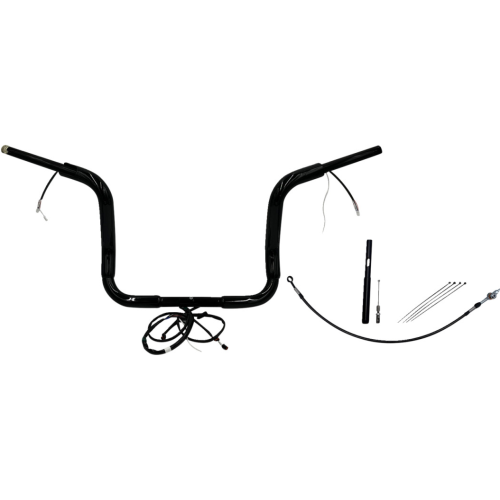 PartzBiz HD: 4416267-FBI Black 12" Round Top Plug n Play EZ 1-1/2" Handlebar Kit Harley 21-23 FLH Touring | 812412-B PartzBiz HD: 4416267-FBI Black 12" Round Top Plug n Play EZ 1-1/2" Handlebar Kit Harley 21-23 FLH Touring | 812412-B
