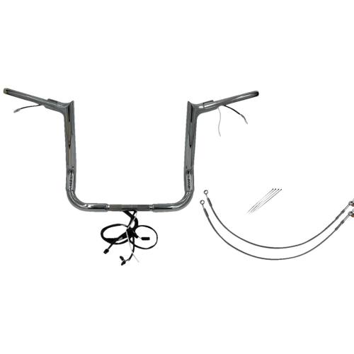 PartzBiz HD: 4416163-FBI Chrome 14 ” Pointed Top Plug n Play EZ 1-1/2 ” ชุดแฮนด์บาร์ Harley 16-20 FLH/T | 802214