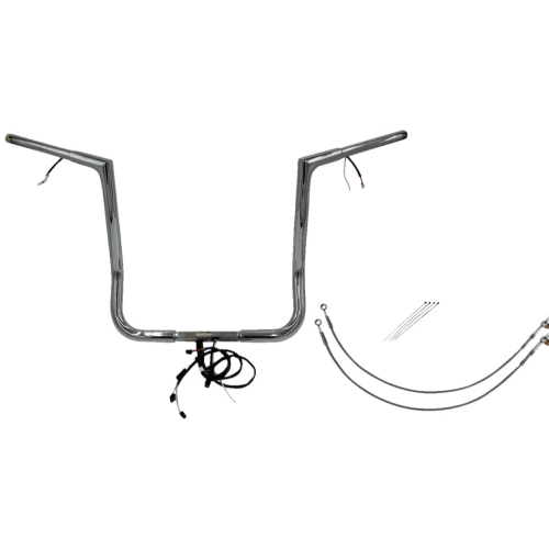 PartzBiz HD: 4416143-FBI Chrome 16 ” Flat Top Plug n Play EZ 1-1/4 ” ชุดแฮนด์บาร์ Harley 14-15 FLH/T | 701216 PartzBiz HD: 4416143-FBI Chrome 16 ” Flat Top Plug n Play EZ 1-1/4 ” ชุดแฮนด์บาร์ Harley 14-15 FLH/T | 701216