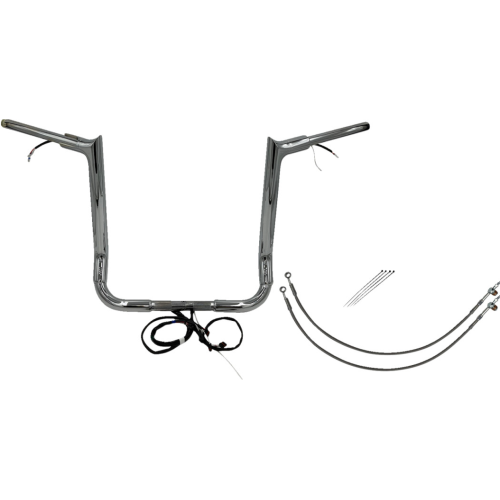PartzBiz HD: 4416149-FBI Chrome 16 ” Pointed Top Plug n Play EZ 1-1/2 ” ชุดแฮนด์บาร์ Harley 14-15 FLH/T | 801216