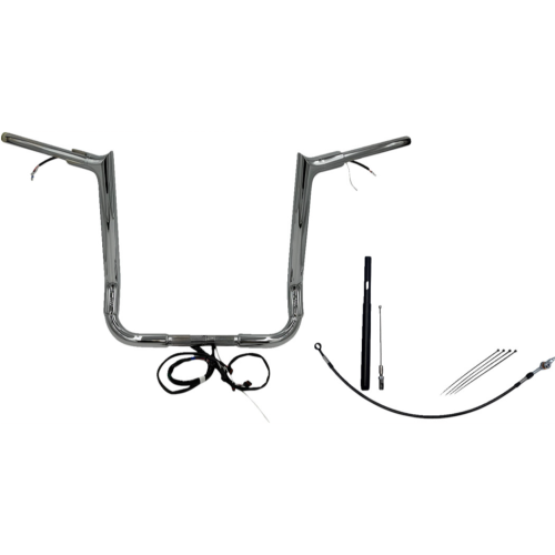 PartzBiz HD: 4416111-FBI Chrome 16 ” Pointed Top Plug n Play EZ 1-1/2 ” ชุดแฮนด์บาร์ Harley 21-23 FLH/T | 812016 PartzBiz HD: 4416111-FBI Chrome 16 ” Pointed Top Plug n Play EZ 1-1/2 ” ชุดแฮนด์บาร์ Harley 21-23 FLH/T | 812016