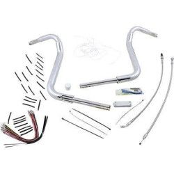 PartzBiz HD FBI-809416 - FBI Fat Baggers 1-1/2 Chrome 16" EZ Install Rounded Top Handlelbar Cable PKG FLH 08-13 809416 0601-5291 06015291 PartzBiz HD FBI-809416 - FBI Fat Baggers 1-1/2 Chrome 16" EZ Install Rounded Top Handlelbar Cable PKG FLH 08-13 809416 0601-5291 06015291
