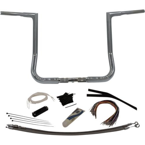 PartzBiz HD: 4416058-FBI Fat Baggers 1-1/4 Chrome 14 EZ Install Flat Top Handlebar Harley Batwing 98-13 PartzBiz HD: 4416058-FBI Fat Baggers 1-1/4 Chrome 14 EZ Install Flat Top Handlebar Harley Batwing 98-13