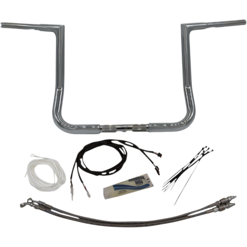 PartzBiz HD: 4416061-FBI Fat Baggers 1-1/4 Chrome 14 EZ ติดตั้งแบนด้านบนHandlebar Harley Touring 14-20 PartzBiz HD: 4416061-FBI Fat Baggers 1-1/4 Chrome 14 EZ ติดตั้งแบนด้านบนHandlebar Harley Touring 14-20