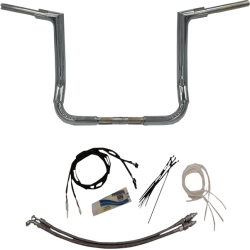 PartzBiz HD FBI-609214 - FBI Fat Baggers Chrome 1-1/2" EZ Install Flat Top 14" Handlebar Harley FLH 14-Up PartzBiz HD FBI-609214 - FBI Fat Baggers Chrome 1-1/2" EZ Install Flat Top 14" Handlebar Harley FLH 14-Up