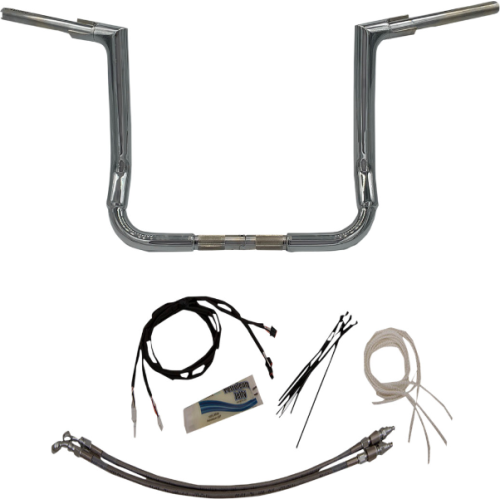 PartzBiz HD: 4415964-FBI Fat Baggers Chrome 1-1/2" EZ Install Flat Top 14" Handlebar Harley FLH 14-Up PartzBiz HD: 4415964-FBI Fat Baggers Chrome 1-1/2" EZ Install Flat Top 14" Handlebar Harley FLH 14-Up