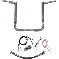 PartzBiz HD FBI-609216 - FBI Fat Baggers Chrome 1-1/2" EZ Install Flat Top 16" Handlebar Harley FLH 14-Up PartzBiz HD FBI-609216 - FBI Fat Baggers Chrome 1-1/2" EZ Install Flat Top 16" Handlebar Harley FLH 14-Up