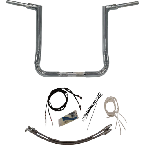 PartzBiz HD: 4415966-FBI Fat Baggers Chrome 1-1/2" EZ Install Flat Top 16" Handlebar Harley FLH 14-Up PartzBiz HD: 4415966-FBI Fat Baggers Chrome 1-1/2" EZ Install Flat Top 16" Handlebar Harley FLH 14-Up