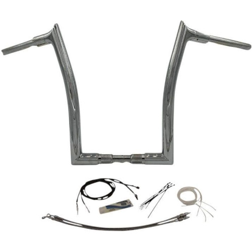 PartzBiz HD: 4415971-FBI Fat Baggers Chrome 1-1/2" EZ Install Pointed Top 16" Handlebar Kit Harley 18+ PartzBiz HD: 4415971-FBI Fat Baggers Chrome 1-1/2" EZ Install Pointed Top 16" Handlebar Kit Harley 18+