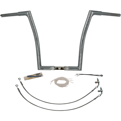 PartzBiz HD: 4415973-FBI Fat Baggers Chrome 1-1/4" EZ Install Flat Top 16" Handlebar Harley FLTR 15-20