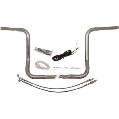 PartzBiz HD: 4415962-FBI Fat Baggers Chrome 14" EZ Install Rounded Handlebar Package Harley FLH 14-19 | 909514 PartzBiz HD: 4415962-FBI Fat Baggers Chrome 14" EZ Install Rounded Handlebar Package Harley FLH 14-19 | 909514