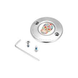 PartzBiz HD DS09402162 - Figurati Designs Polished W/Sugar Skull Timing Cover สำหรับ Harley 17-23 M8 | FD30-TC-2H-SS