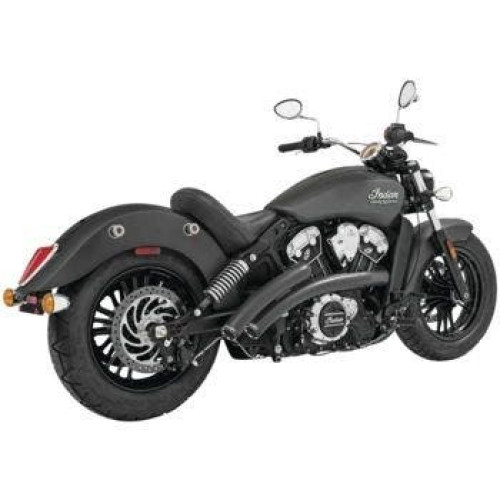 PartzBiz HD: 4415549-Freedom Performance Black Exhaust Radical Radius Crossover w/ Star Tips Indian