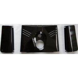 PartzBiz HD 651849 - Gloss Black Slider Covers Headlight Fork Ribbed Tins Nacelle 3 Piece Harley FL Softail PartzBiz HD 651849 - Gloss Black Slider Covers Headlight Fork Ribbed Tins Nacelle 3 Piece Harley FL Softail