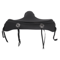 PartzBiz HD MU27120 - Hardbody Black 16" Solo Cowhide Seat w/ Conchos & Tassels Custom Harley Chopper