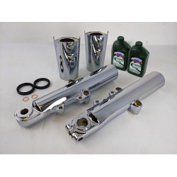 PartzBiz HD CL-49CHR-FLUID - Harley Davidson 49mm OE Front End Chrome FLH Lower Legs Sliders Boots Oil 14-22 PartzBiz HD CL-49CHR-FLUID - Harley Davidson 49mm OE Front End Chrome FLH Lower Legs Sliders Boots Oil 14-22