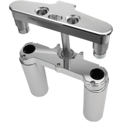 PartzBiz HD HHI-41FBCR4 - Hawg Halters HHI 41FBCR4 Chrome 4¬∞ Rake Triple Tree Harley FLSTF FLSTFB 86-17 Softail Best New Front Suspension Fork Custom Chopper Bobber motorcycle Upgrade Replacement 