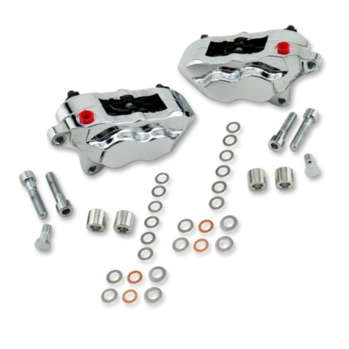 PartzBiz HD: 4415126-Hawg Halter HHI Chrome 4 ลูกสูบ Dual-Disc ด้านหน้า Calipers 00-07 Harley FLH/T & V-Rod PartzBiz HD: 4415126-Hawg Halter HHI Chrome 4 ลูกสูบ Dual-Disc ด้านหน้า Calipers 00-07 Harley FLH/T & V-Rod