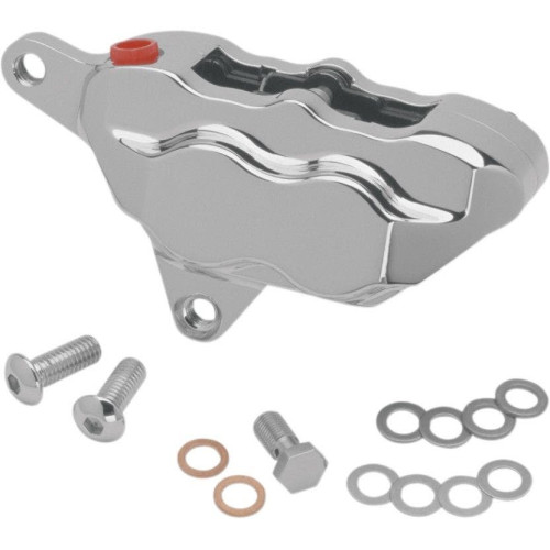 PartzBiz HD: 4415135-Hawg Halters HHI Chrome LHSCC500 4-Piston Front Caliper EVO Harley Softail Dyna & XL PartzBiz HD: 4415135-Hawg Halters HHI Chrome LHSCC500 4-Piston Front Caliper EVO Harley Softail Dyna & XL