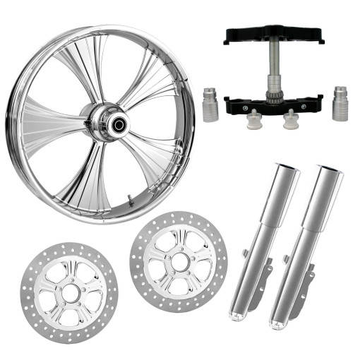 PartzBiz HD: 4415062-Helo Chrome 23" Wheel Tire Dual Rotors w/ Raked Triple Trees Lowers & Sliders | HELO-DUAL-CHR-KIT-PCKG PartzBiz HD: 4415062-Helo Chrome 23" Wheel Tire Dual Rotors w/ Raked Triple Trees Lowers & Sliders | HELO-DUAL-CHR-KIT-PCKG