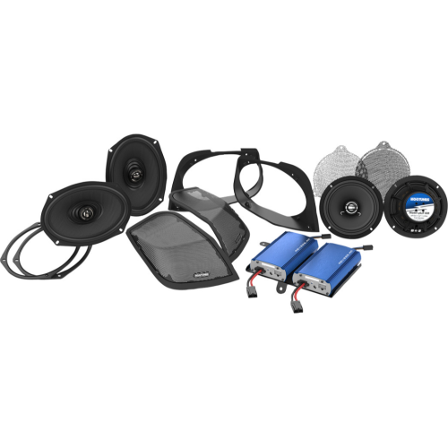 PartzBiz HD: 4414846-Hogtunes 4 Speaker Retro 6.5 & 6x9 Lid Cut in Kit พร้อมแอมป์ 450 วัตต์สำหรับ Harley 14-23 | ชุดเรโทร 450.4 PartzBiz HD: 4414846-Hogtunes 4 Speaker Retro 6.5 & 6x9 Lid Cut in Kit พร้อมแอมป์ 450 วัตต์สำหรับ Harley 14-23 | ชุดเรโทร 450.4