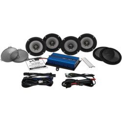 PartzBiz HD DS44050614 - Hogtunes Complete 200 วัตต์แอมป์ G4 4 ชุดลำโพง 14-19 Harley Touring Ultra FL G4 ULTRA KIT-RM