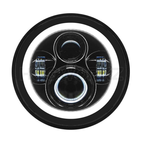 PartzBiz HD: 4414708-Hogworkz Blackout 7” ไฟหน้า LED HaloMaker พร้อมไฟส่องทางเสริม PartzBiz HD: 4414708-Hogworkz Blackout 7” ไฟหน้า LED HaloMaker พร้อมไฟส่องทางเสริม